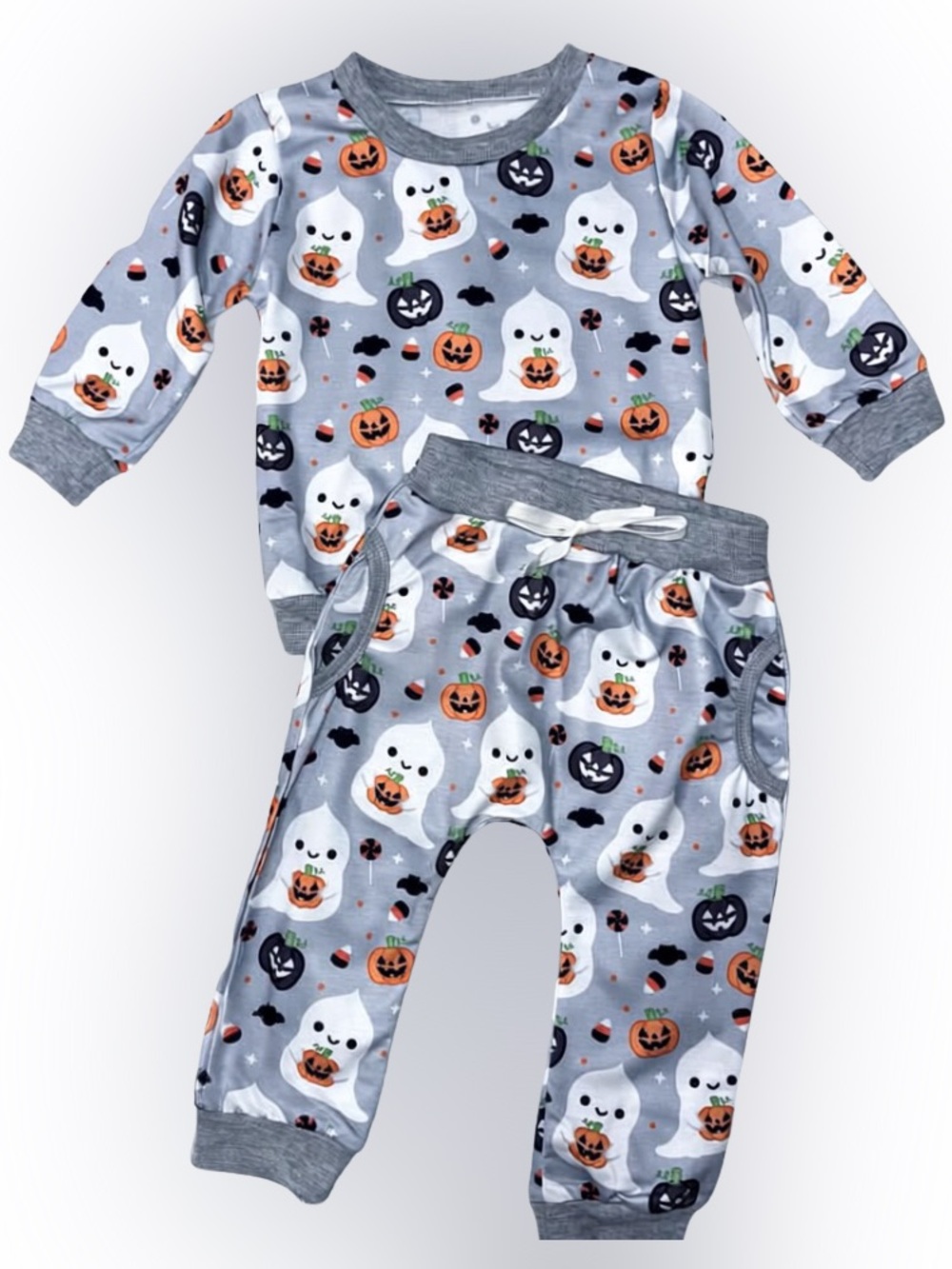 NWOT Baby Halloween Sweet-suit Jogger Outfit Ghost Pumpkin 3 month